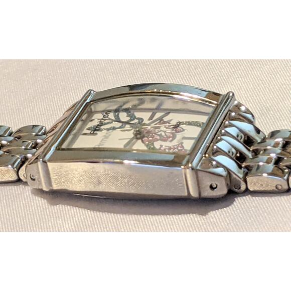 Armitron Now Women's 7" Quartz Watch Silvertone Butterfly Flowers GUC - Picture 6 of 10